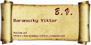 Baranszky Viktor névjegykártya